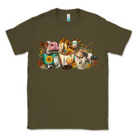Army Green Cows And Coffee Classic Tee - FaDigitalArtStudio