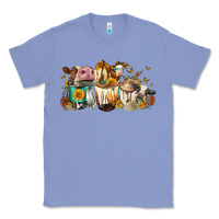Colony Blue Cows And Coffee Classic Tee - FaDigitalArtStudio