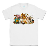 White Cows And Coffee Classic Tee - FaDigitalArtStudio