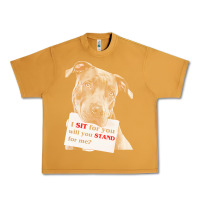 Peanut Butter pitbull t  shirt i sit for you will you stand for me t  shirt Urban Heavy Tee - linhVisuals