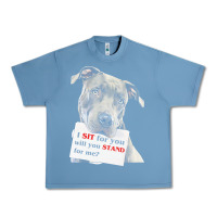 Pebble Blue pitbull t  shirt i sit for you will you stand for me t  shirt Urban Heavy Tee - linhVisuals