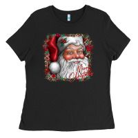 Black merry Christmas santa Ladies Tee - CowhideDigitalArt