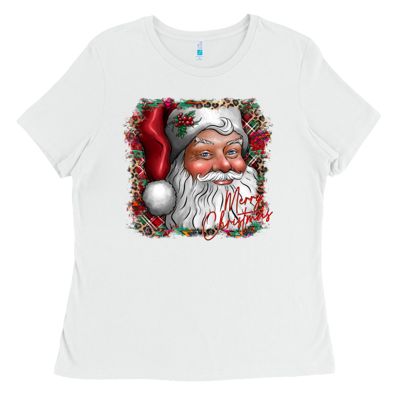 Merry Christmas Santa Ladies Tee by CowhideDigitalArt | Teevron