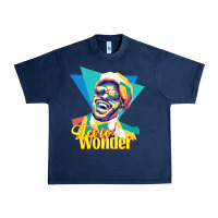 Navy stevie wonder vintage Urban Heavy Tee - linhVisuals