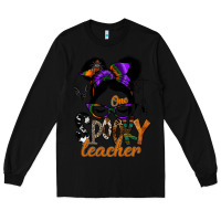 Black one spooky teacher Long Sleeve Tee - SublimationCraftShop
