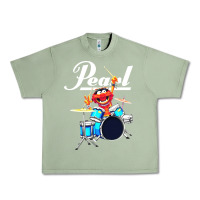 Oil Green the muppet show animal playing pearl drums Urban Heavy Tee - linhVisuals