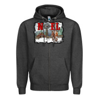 Charcoal Heather noel with windmill and farm Zipper Hoodie - RanaPortraitStore
