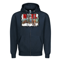 Navy noel with windmill and farm Zipper Hoodie - RanaPortraitStore