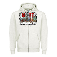 Oatmeal Heather noel with windmill and farm Zipper Hoodie - RanaPortraitStore