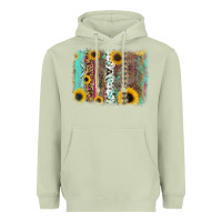 Matcha aztec leopard turquoise sunflower background Heavyweight Hoodie - RanaPortraitStore