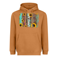 Meerkat aztec leopard turquoise sunflower background Heavyweight Hoodie - RanaPortraitStore