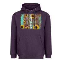 Plum aztec leopard turquoise sunflower background Heavyweight Hoodie - RanaPortraitStore