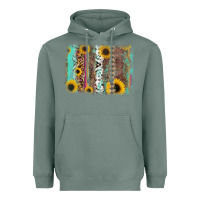 Sage aztec leopard turquoise sunflower background Heavyweight Hoodie - RanaPortraitStore