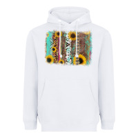 White aztec leopard turquoise sunflower background Heavyweight Hoodie - RanaPortraitStore