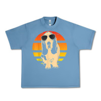 Pebble Blue retro basset hound t shirt men women kids gift t shirt Urban Heavy Tee - linhVisuals