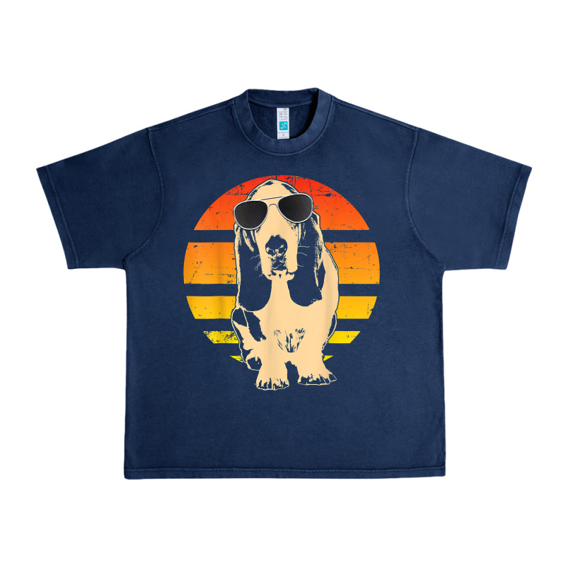 Retro Basset Hound T Shirt Men Women Kids Gift T Shirt Urban Heavy Tee by linhVisuals | Teevron
