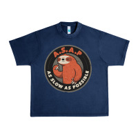 Navy as slow as possible Urban Heavy Tee - linhVisuals