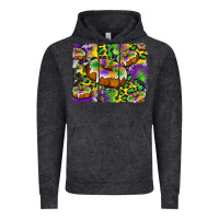Vintage Black mardi gras cake glitterleopard and cowhide background Vintage Hoodie - Artiststas