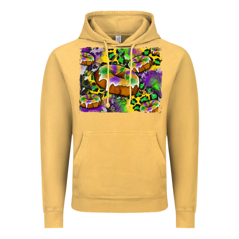 Mardi Gras Cake Glitterleopard And Cowhide Background Vintage Hoodie by Artiststas | Teevron