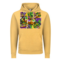 Vintage Mustard mardi gras cake glitterleopard and cowhide background Vintage Hoodie - Artiststas