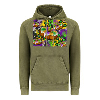 Vintage Olive mardi gras cake glitterleopard and cowhide background Vintage Hoodie - Artiststas
