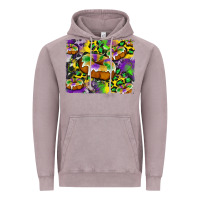 Vintage Zinc mardi gras cake glitterleopard and cowhide background Vintage Hoodie - Artiststas