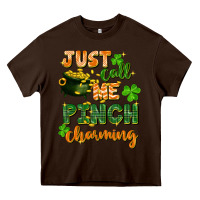 Chocolate Brown Just call me pinch charming St. Patricks Day Heavy Core Tee - FaDigitalArtStudio