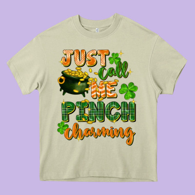Just Call Me Pinch Charming St. Patricks Day Heavy Core Tee Designed By Fadigitalartstudio