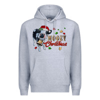 Heather Grey mooey christmas Premium Hoodie - RanaPortraitStore