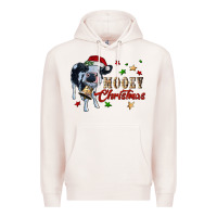 Pale Pink mooey christmas Premium Hoodie - RanaPortraitStore