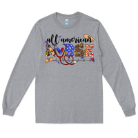 Heather Grey all american nurse Long Sleeve Tee - Artiststas