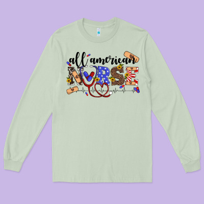 All American Nurse Long Sleeve Tee Designed By Artiststas