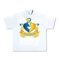 White down syndrome awareness month special needs love Urban Heavy Tee - linhVisuals