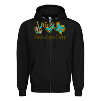 Black Peace Love Texas Zipper Hoodie - Jasminsmagicworld