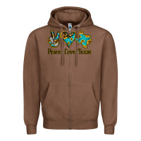 Chestnut Peace Love Texas Zipper Hoodie - Jasminsmagicworld