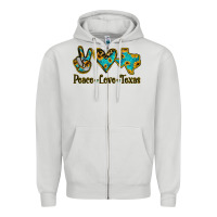 Dove Grey Peace Love Texas Zipper Hoodie - Jasminsmagicworld