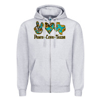 Heather Grey Peace Love Texas Zipper Hoodie - Jasminsmagicworld