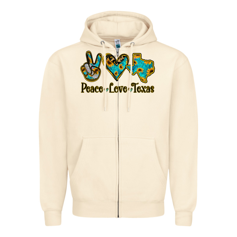 Peace Love Texas Zipper Hoodie by Jasminsmagicworld | Teevron