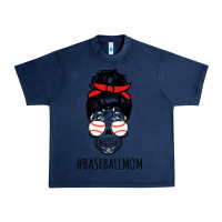 Navy Baseball Mom Skull Urban Heavy Tee - linhVisuals