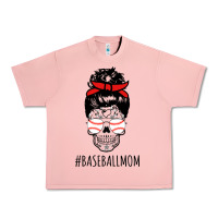 Salmon Baseball Mom Skull Urban Heavy Tee - linhVisuals