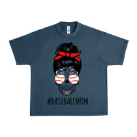Midnight Navy Baseball Mom Skull Urban Heavy Tee - linhVisuals