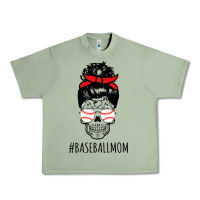 Oil Green Baseball Mom Skull Urban Heavy Tee - linhVisuals