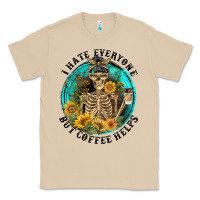 Mushroom I Hate Everyone But Coffee Helps Classic Tee - FaDigitalArtStudio