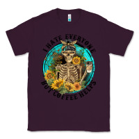 Plum I Hate Everyone But Coffee Helps Classic Tee - FaDigitalArtStudio