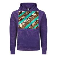 Cloud Purple turquoise glitter leopard and cowhide Vintage Hoodie - Artiststas