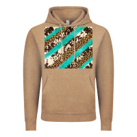 Vintage Coffee turquoise glitter leopard and cowhide Vintage Hoodie - Artiststas