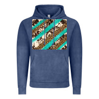 Vintage Denim turquoise glitter leopard and cowhide Vintage Hoodie - Artiststas