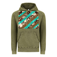 Vintage Olive turquoise glitter leopard and cowhide Vintage Hoodie - Artiststas