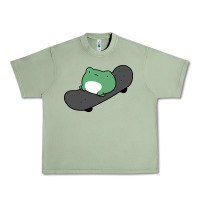Oil Green skateboarding frog Urban Heavy Tee - linhVisuals