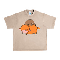 French Oak sloth and highland cow Urban Heavy Tee - linhVisuals